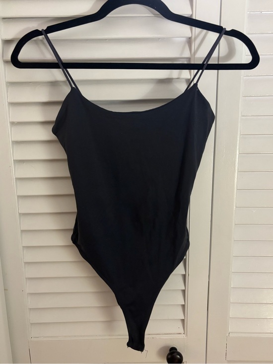Tops - Girls Black One-Piece Bodysuit - Classic Spaghetti Strap